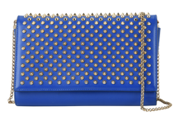Studded Paloma Clutch, Leather, Blue, MII, S, 3*